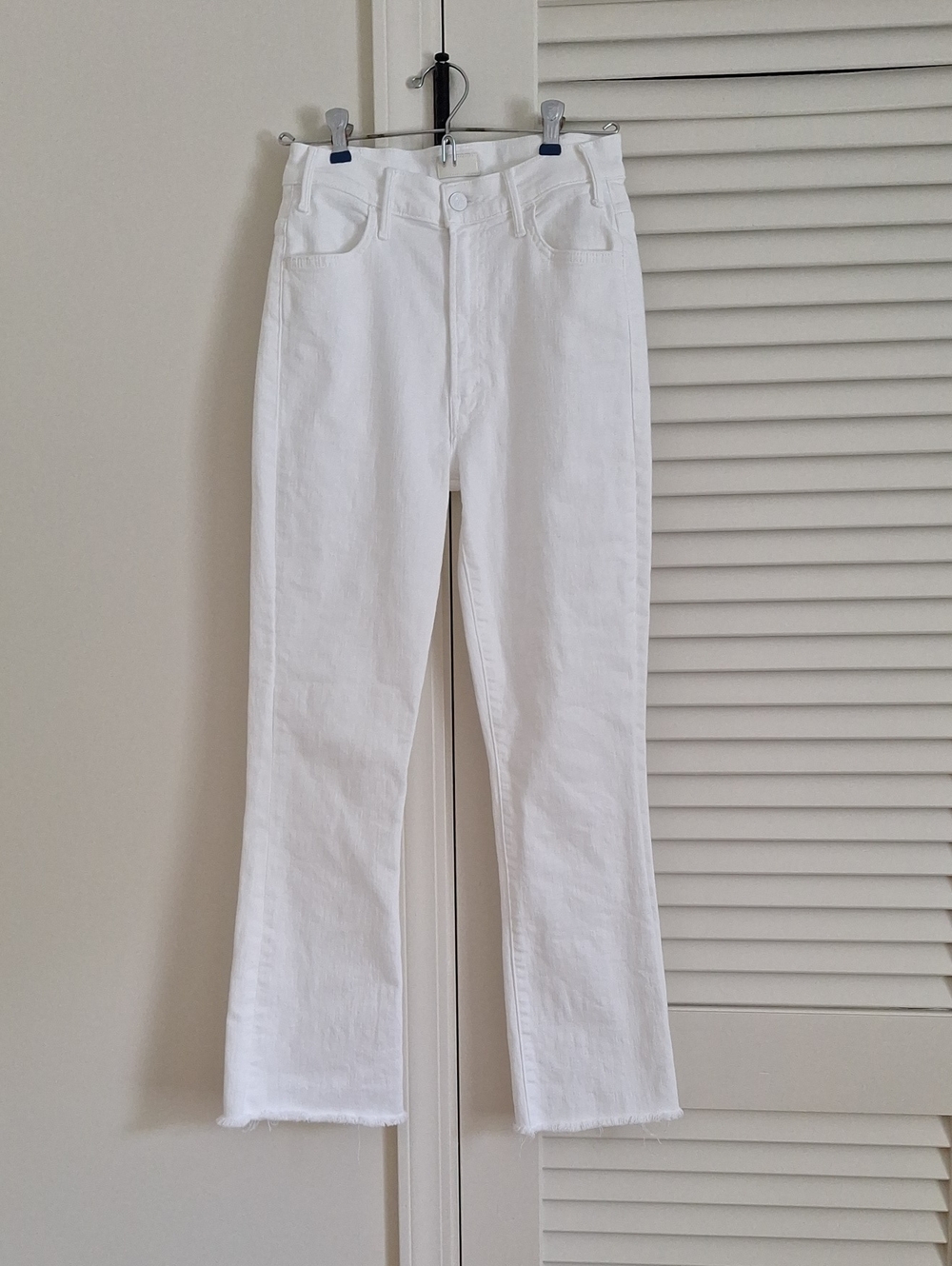 MOTHER White High-Rise Flare Jeans